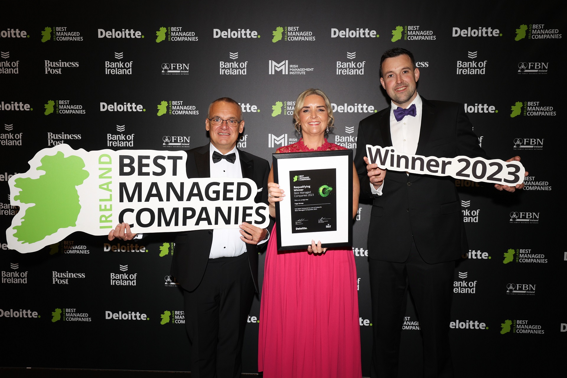 TOGA celebrate at the Deloitte Best Managed Companies Awards 2023